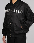 "Dry Alls" Black Stadium Jacket - Embroidered Tiger - LOADED