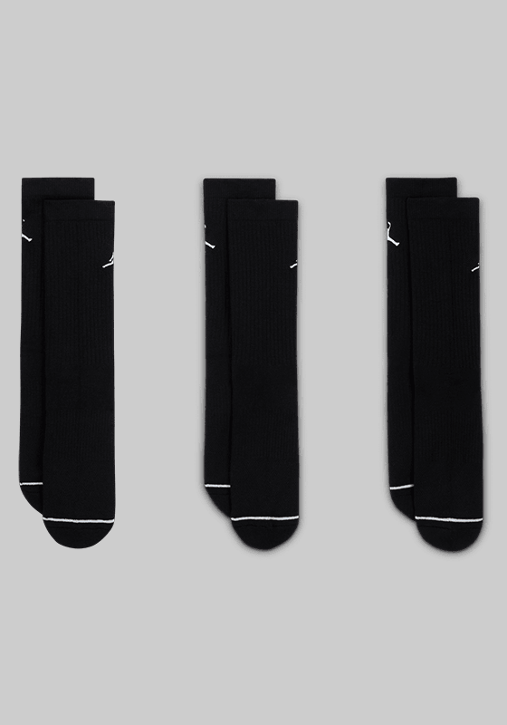 Everyday Crew Socks 3 Pack - Black/White - LOADED