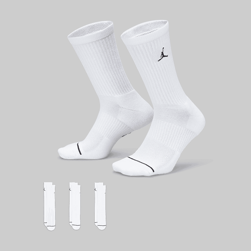 Everyday Crew Socks 3 Pack - White - LOADED