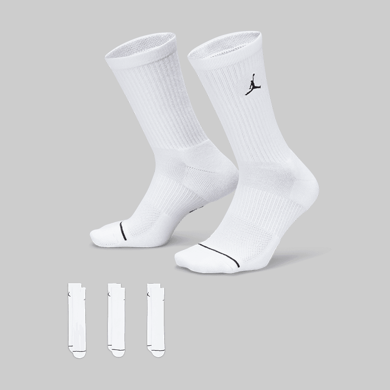 Everyday Crew Socks 3 Pack - White - LOADED