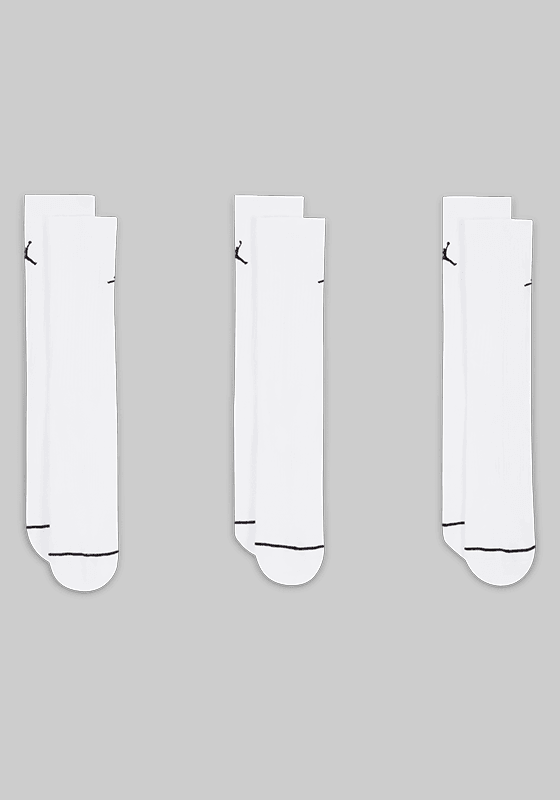 Everyday Crew Socks 3 Pack - White - LOADED