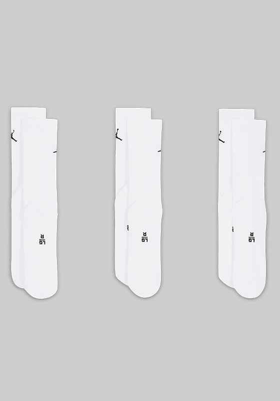 Everyday Crew Socks 3 Pack - White - LOADED