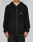 Fluffy Zip Up Parka - Black - LOADED