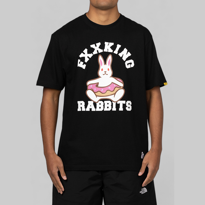 Rabbits Donuts T-Shirt - Black