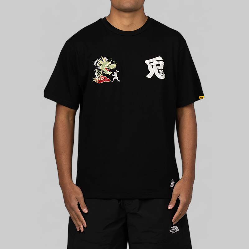 TOKYO CITY Souvenir Embroidery T-Shirt - Black