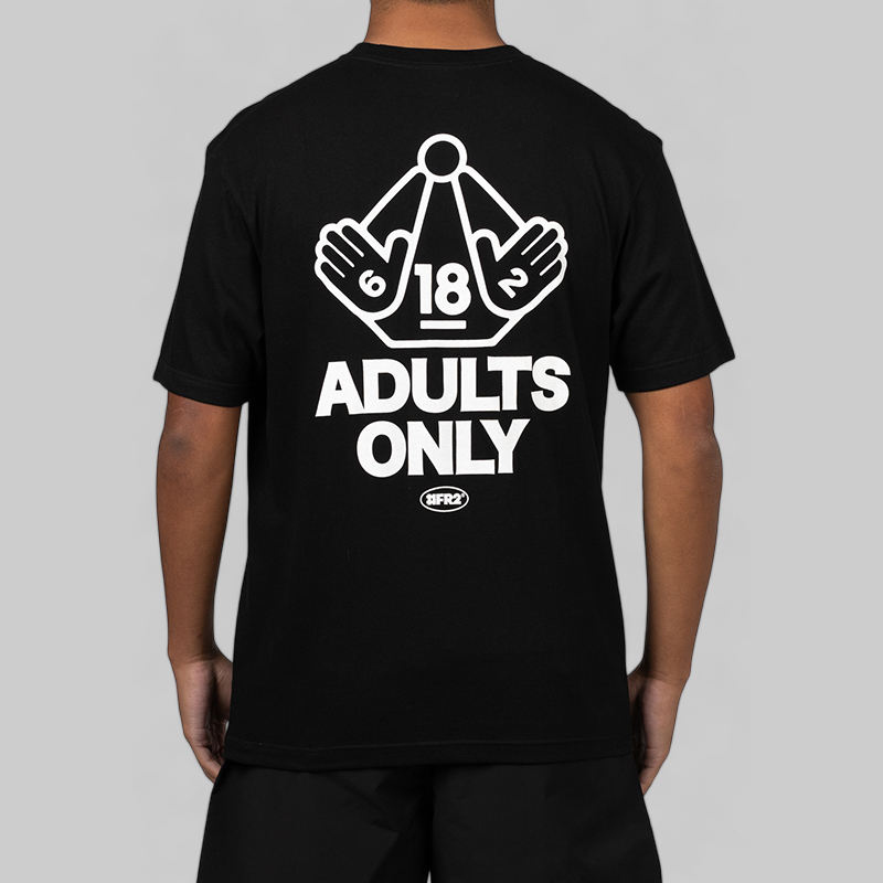 &quot;6182&quot; Adults Only T-Shirt - Black