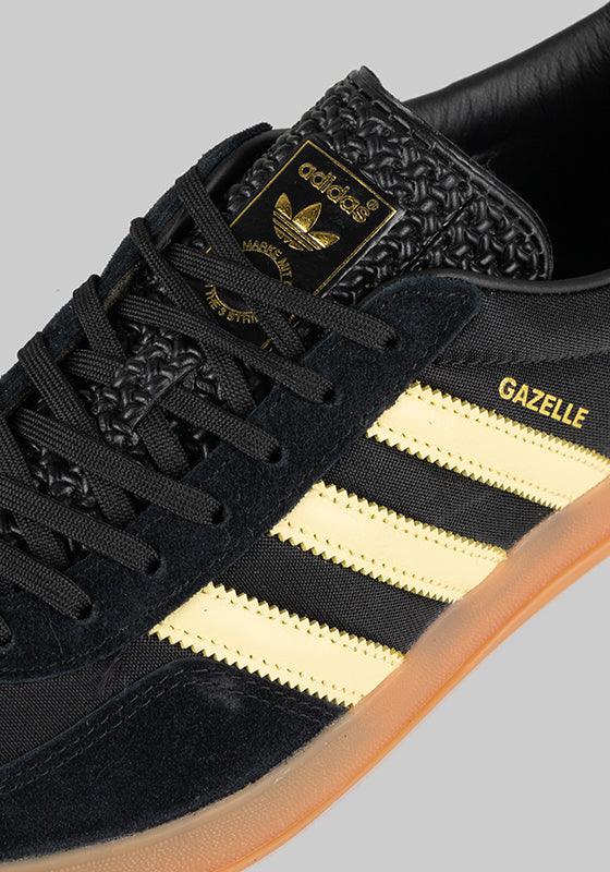 Adidas gazelle indoor black 2025 yellow