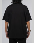 Hand Draw Graphic Relaxed Fit T-Shirt - Black - LOADED