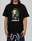 Hand Draw Pattern By Bathing Ape T-Shirt - Black - LOADED