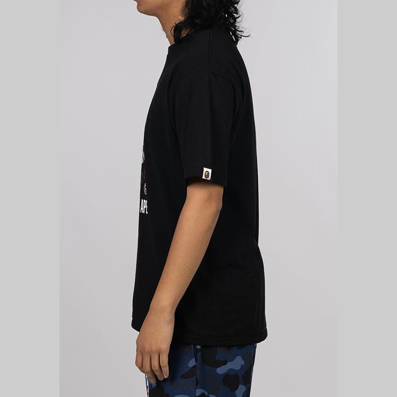 Hand Draw Pattern By Bathing Ape T-Shirt - Black - LOADED