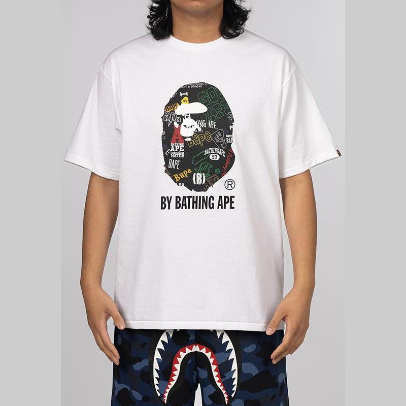 Hand Draw Pattern By Bathing Ape T-Shirt - White - LOADED