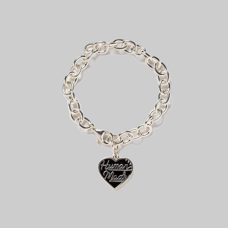 Heart Silver Bracelet - Black - LOADED