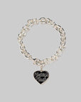 Heart Silver Bracelet - Black - LOADED