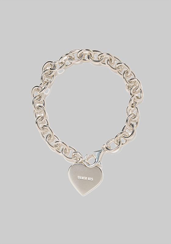 Heart Silver Bracelet - Black - LOADED