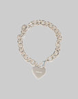 Heart Silver Bracelet - Black - LOADED