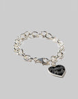 Heart Silver Bracelet - Black - LOADED