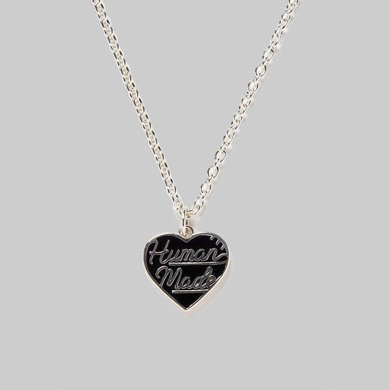 Heart Silver Necklace - Black - LOADED