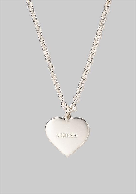 Heart Silver Necklace - Black - LOADED