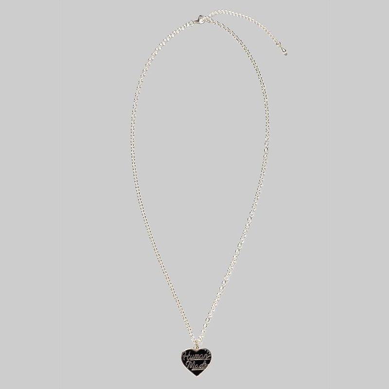 Heart Silver Necklace - Black - LOADED