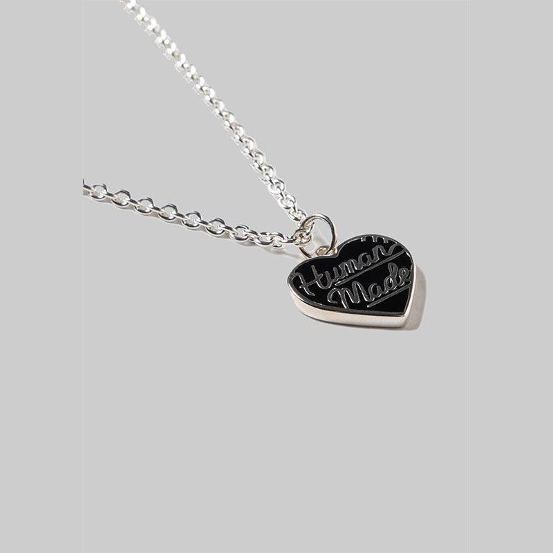 Heart Silver Necklace - Black - LOADED