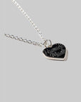 Heart Silver Necklace - Black - LOADED