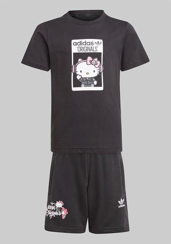 Hello Kitty Short T-Shirt Set (3 Youth-8 Youth) - Black - LOADED