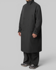 Spun Nylon Cabban Coat - Black