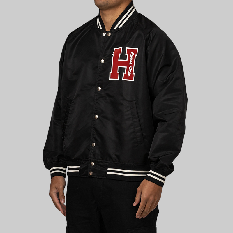 Nylon Stadium Jacket - Black