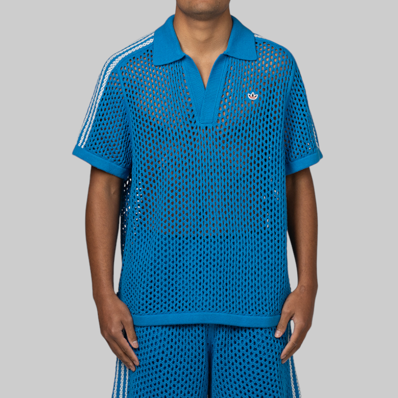 X CLOT By Edison Chen Crochet Polo - Blue