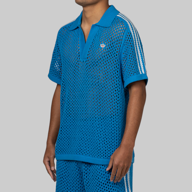 X CLOT By Edison Chen Crochet Polo - Blue