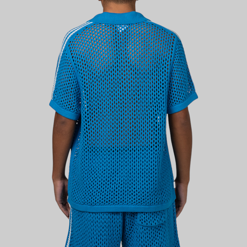 X CLOT By Edison Chen Crochet Polo - Blue