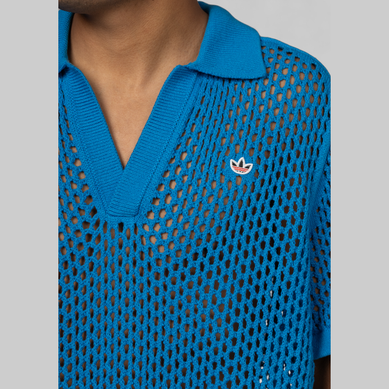 X CLOT By Edison Chen Crochet Polo - Blue