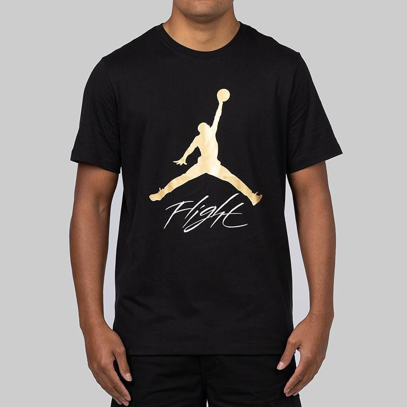 Jumpman Flight HBR T-Shirt - Black/Metallic Gold - LOADED