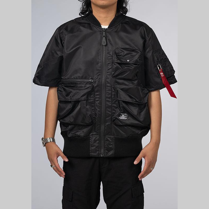 L-2B Short Sleeve Flight Jacket - Black - LOADED