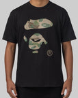 Layered Line Camo Ape Face T-Shirt - Black/Beige - LOADED