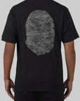 Layered Line Camo Big Ape Head T-Shirt - Black/Black - LOADED