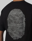 Layered Line Camo Big Ape Head T-Shirt - Black/Black - LOADED