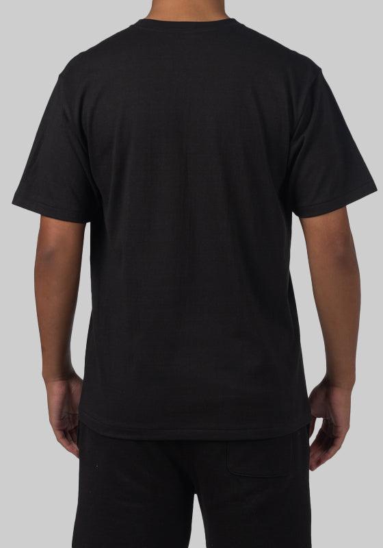 Layered Line Camo On College T-Shirt - Black/Black - LOADED