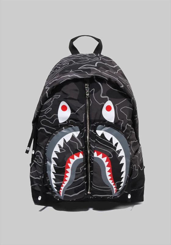 Layered Line Camo Shark Day Pack - Black - LOADED