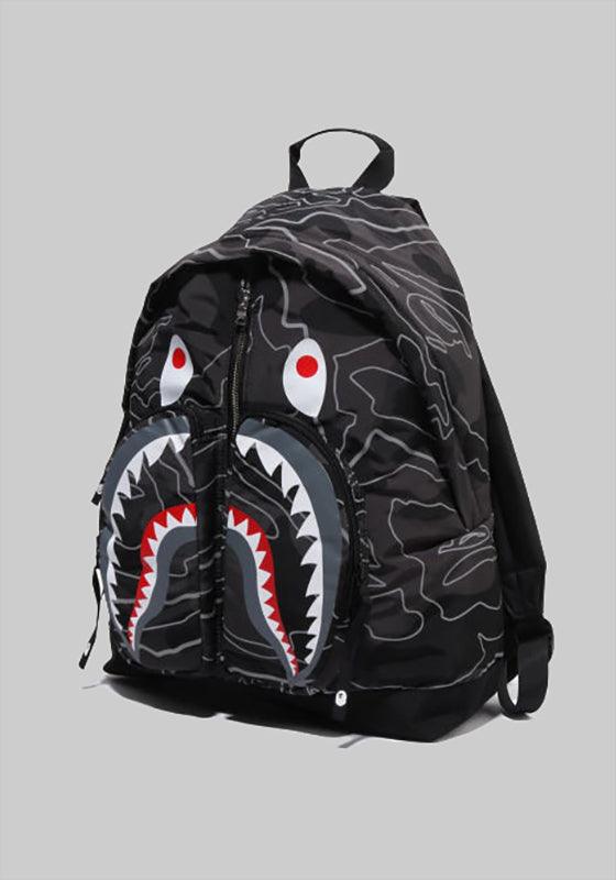 Layered Line Camo Shark Day Pack - Black - LOADED