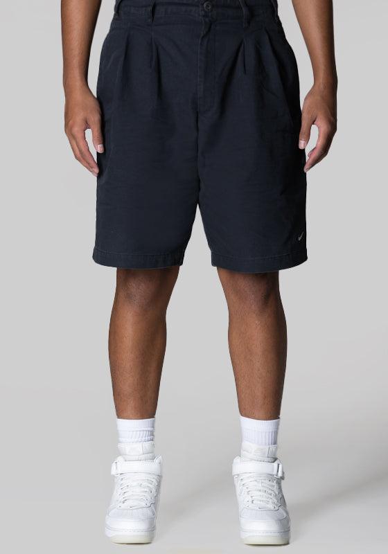 Life Pleated Chino Short - Black/White - LOADED