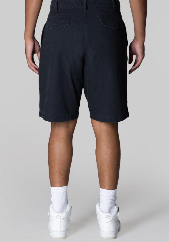 Life Pleated Chino Short - Black/White - LOADED