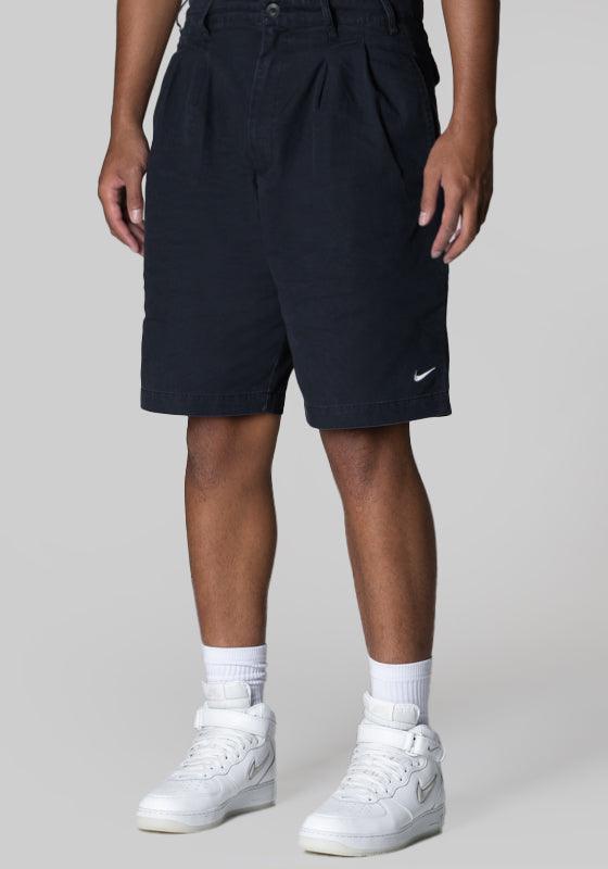 Life Pleated Chino Short - Black/White - LOADED