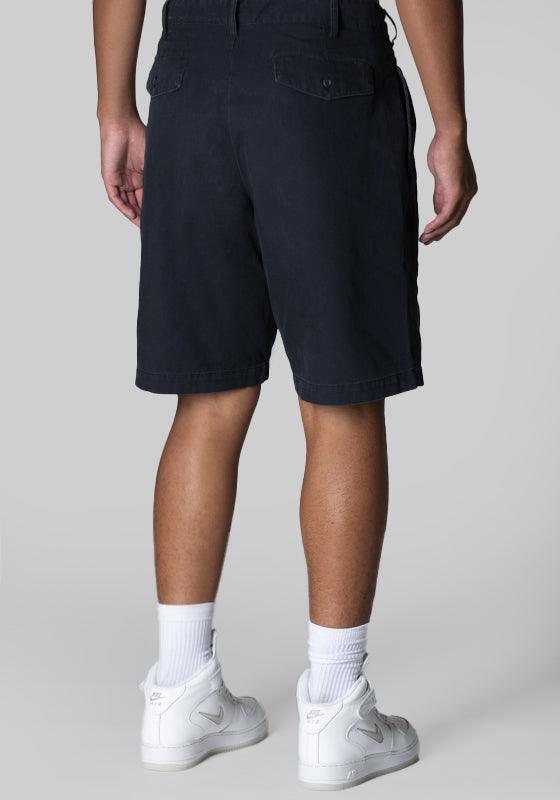 Life Pleated Chino Short - Black/White - LOADED