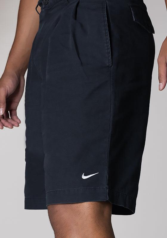 Life Pleated Chino Short - Black/White - LOADED