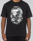 Liquid Camo Big Ape Head T-Shirt - Black - LOADED