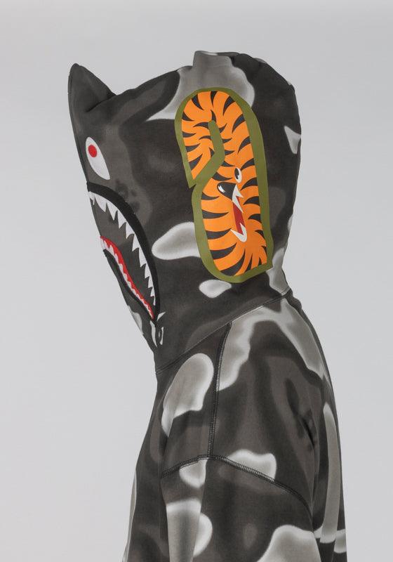 Liquid Camo Shark Full Zip Hoodie - Black - LOADED