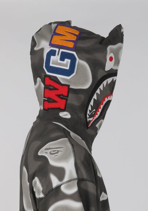 Liquid Camo Shark Full Zip Hoodie - Black - LOADED