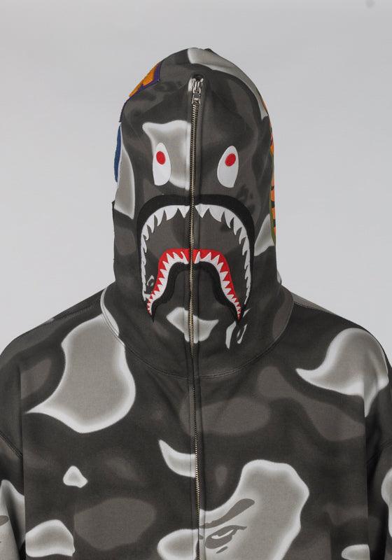 Liquid Camo Shark Full Zip Hoodie - Black - LOADED