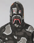 Liquid Camo Shark Full Zip Hoodie - Black - LOADED